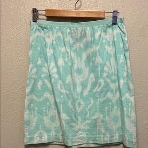 Vineyard Vines 100% Cotton Aqua A-Line Seahorse Tropical Resort Lined Skirt 3469